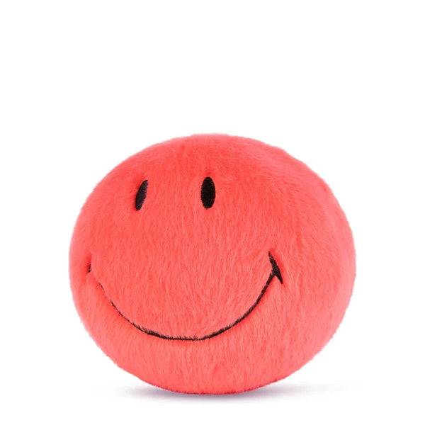 Bon Ton Toys 5” Fuzzy Plush Smiley in Bright Coral