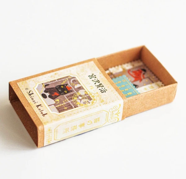 Shinzi Katoh Cat Office Stamp Stickers in Matchbox