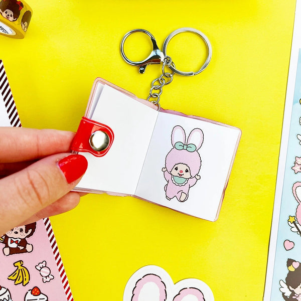Friends Forever Monchhichi Mini Stickerbook Keychain by Pipsticks