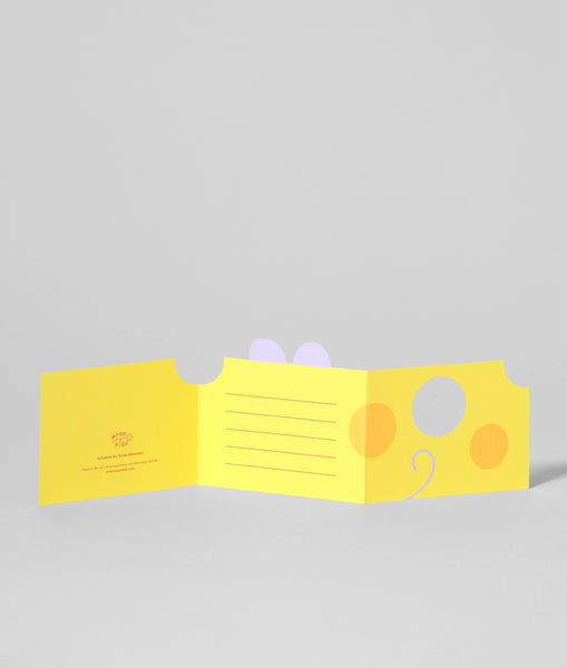 Mouse in Cheese Fold Out Birthday Card