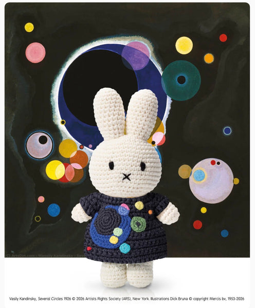 Miffy in Kandinsky Several Circles Inspired Dress Crochet Toy by Just Dutch