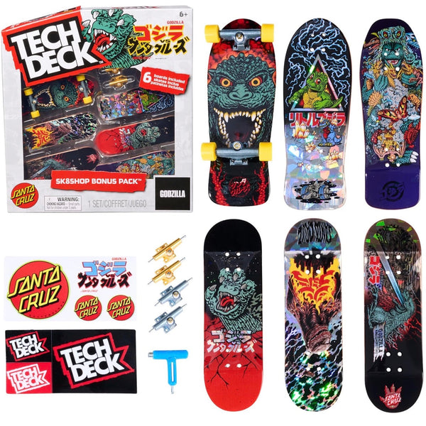 Tech Deck Godzilla x Santa Cruz Sk8shop Fingerboard Bonus Pack