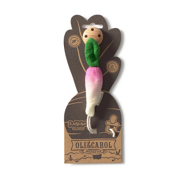 Oli & Carol Ramona the Radish Pacifier Clip