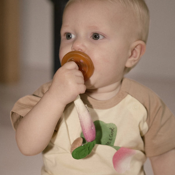 Oli & Carol Ramona the Radish Pacifier Clip