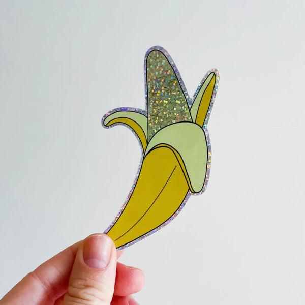 Glitter Banana Sticker by Jenny Lemons