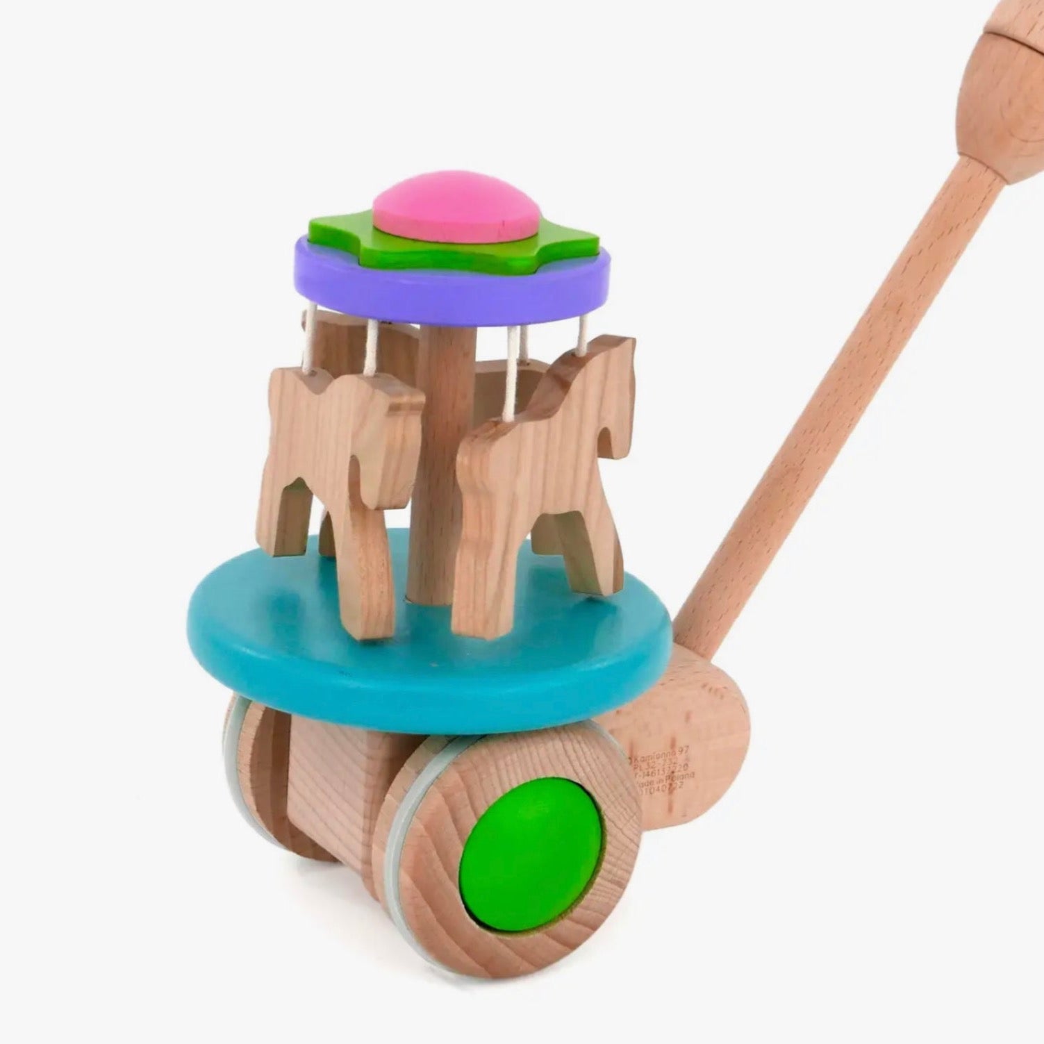 Wooden Carousel Push Toy by Bajo