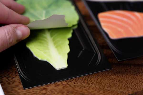 B8 Mart Sticky Notes, Lettuce Leaf And Fresh Fish