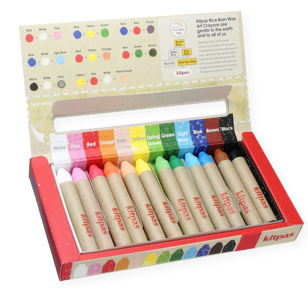 Kitpas Rice Bran Art Crayons 12 colors