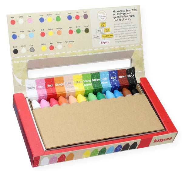 Kitpas Rice Bran Art Crayons 12 colors