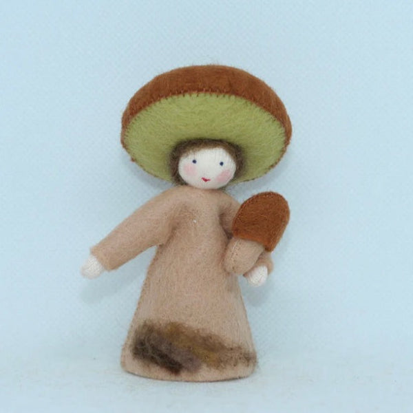 Mushroom Fairy With Brown Cap (two sizes) by Eco Flower Fairies
