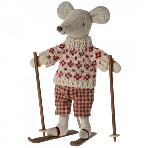 Winter Mouse With Ski Set Mum