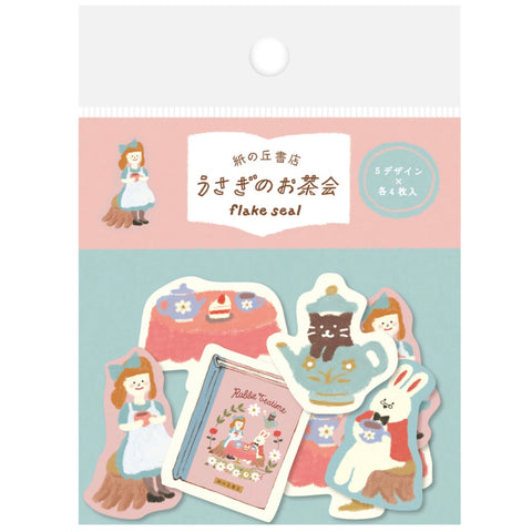 Japanese Retro Sticker set - Rabbit Tea Party