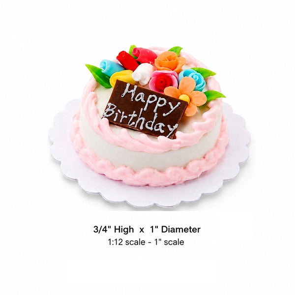 Dollhouse Miniature Birthday Cake