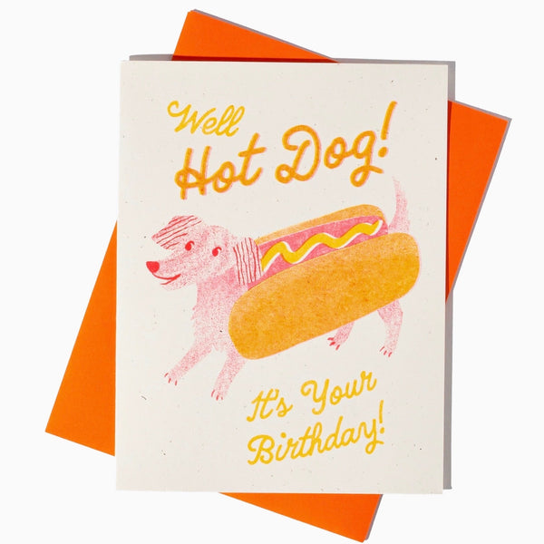 Hot Dog It’s Your Birthday - Risograph Card