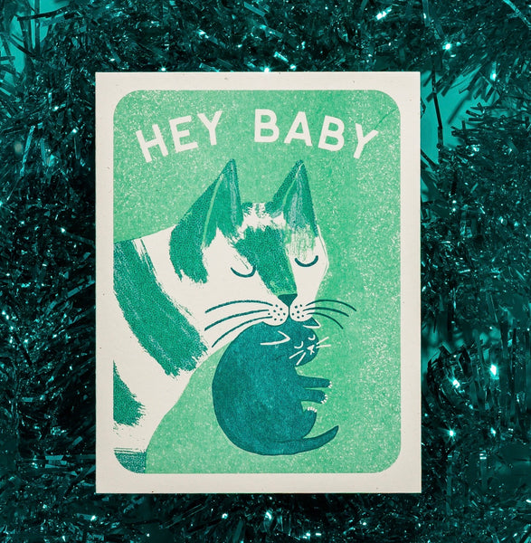 Hey Baby - Risograph Card