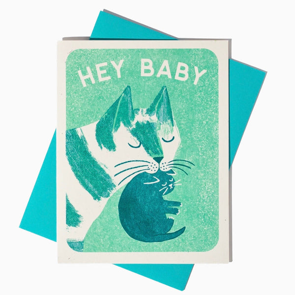 Hey Baby - Risograph Card