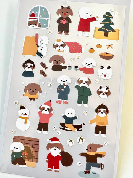 Christmastime Dogs Sticker Sheet