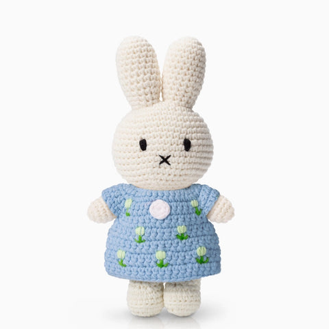 Miffy With Blue Tulip Dress Crochet Toy by Just Dutch