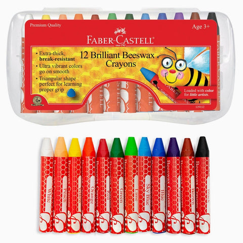Faber-Castell 12 Brilliant Beeswax Crayons in Storage Case