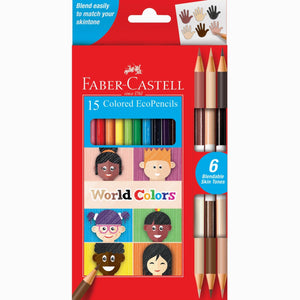 Faber-Castell World Colors - 15 Colored Ecopencils