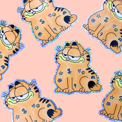 Garfield With Stickers On Sticker