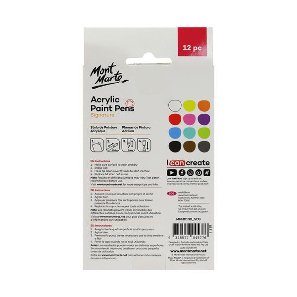 Acrylic Paint Pens Broad Tip 12pc