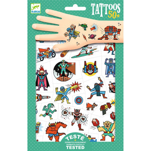 Heros and Villains Temporary Tattoos by Djeco