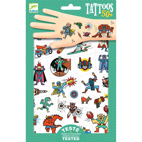 Heros and Villains Temporary Tattoos by Djeco