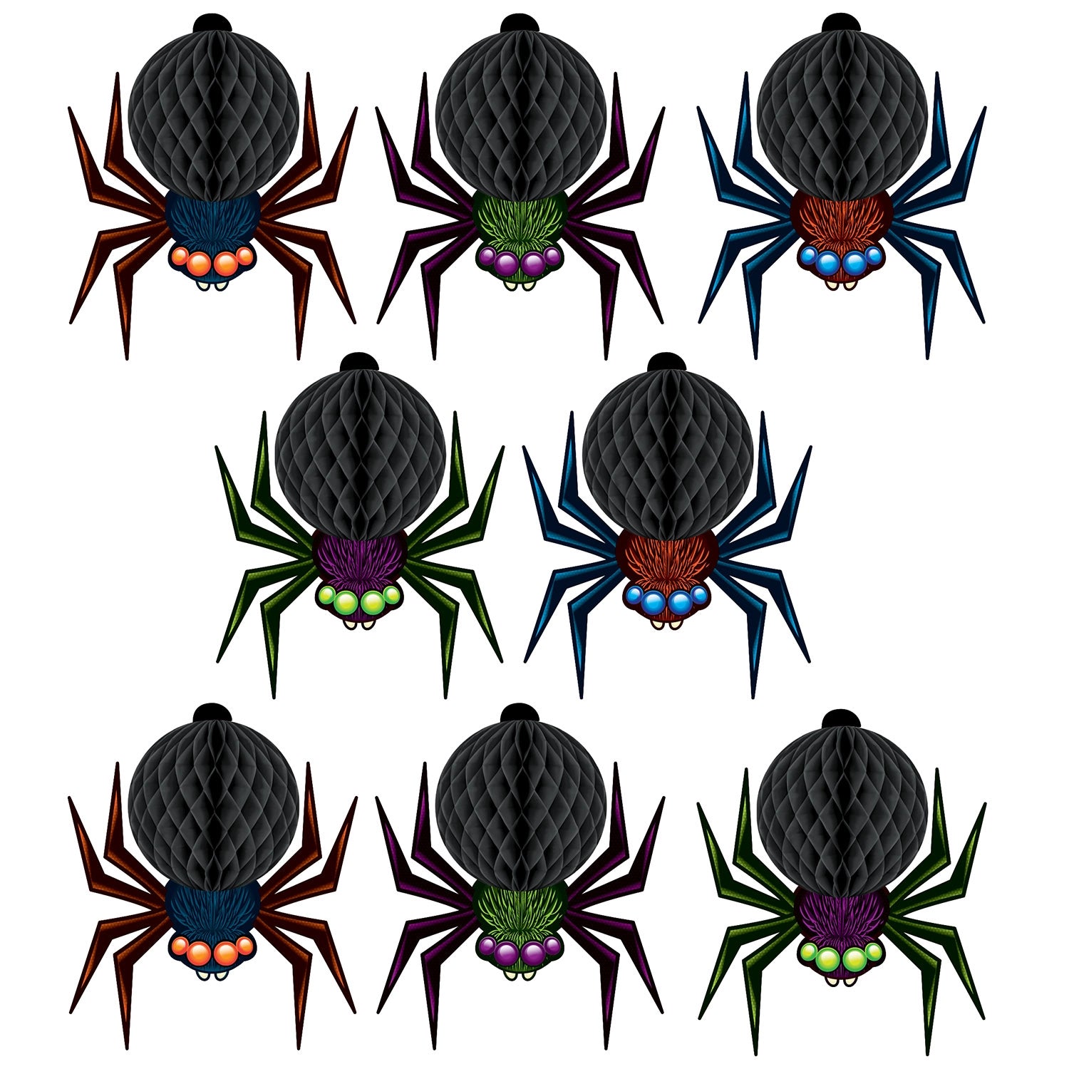 Mini Tissue Spiders Halloween Decorations