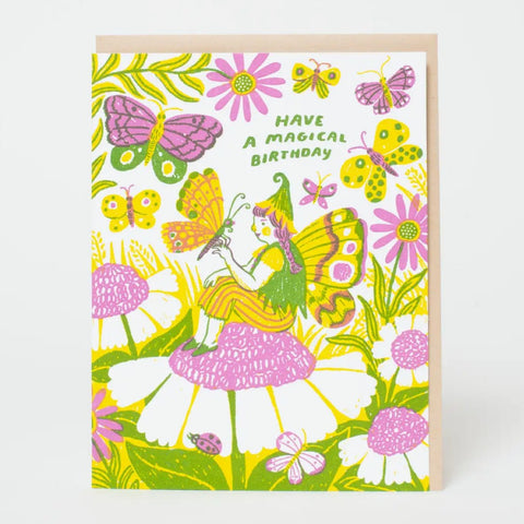 Magical Birthday Fairy Letterpress Birthday card by Phoebe Wahl