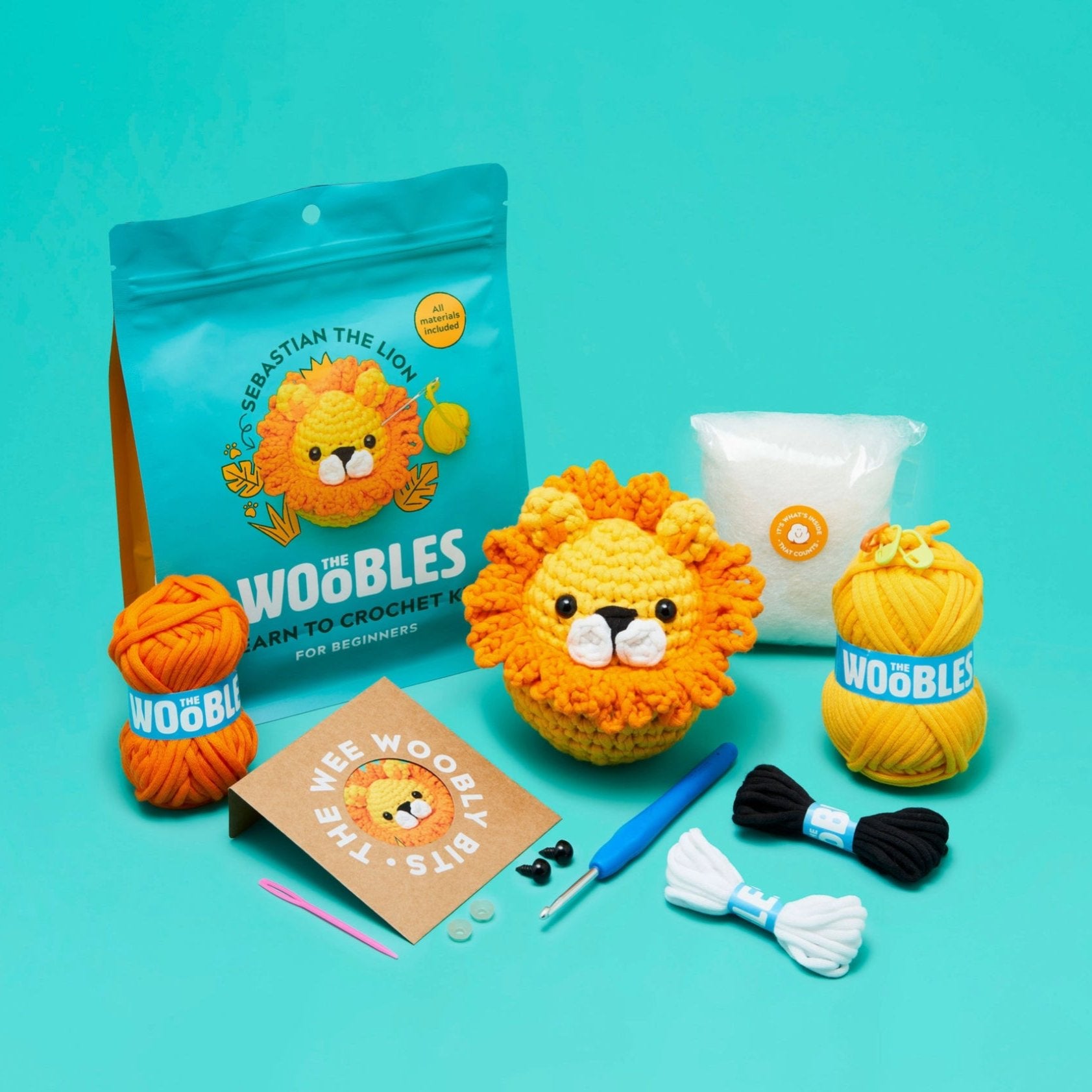 The Woobles Sebastian The Lion Beginner Crochet Kit