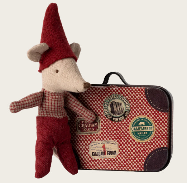 Maileg Baby Christmas Mouse In Suitcase