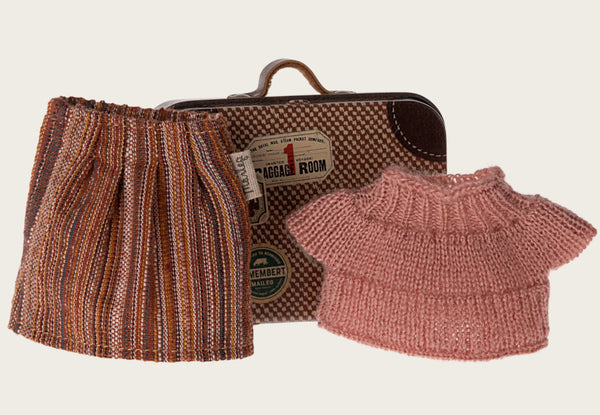 Knit Top and Skirt In Suitcase for Maileg Grandma