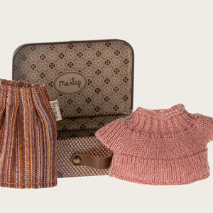 Knit Top and Skirt In Suitcase for Maileg Grandma