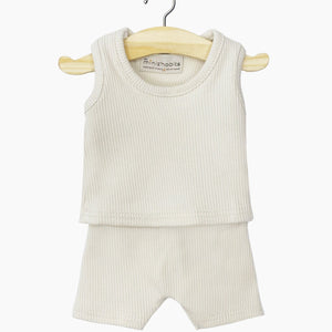 Basic Undrewear Set in Linen Ribbed Knit for Minikane Gordis Dolls