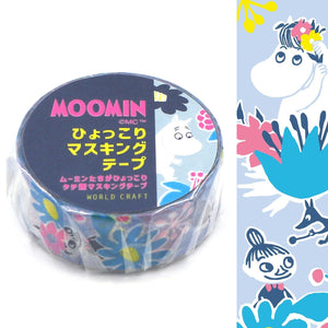 Moomin  Washi Tape - Blue Flowers