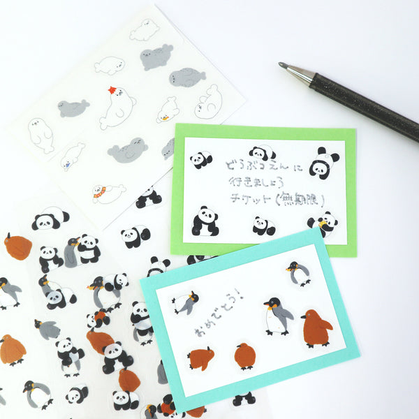 Japanese Animals Stickers- Penguins