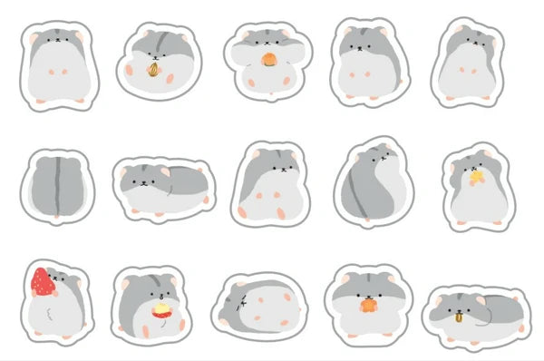 Japanese Animals Stickers- Hamsters