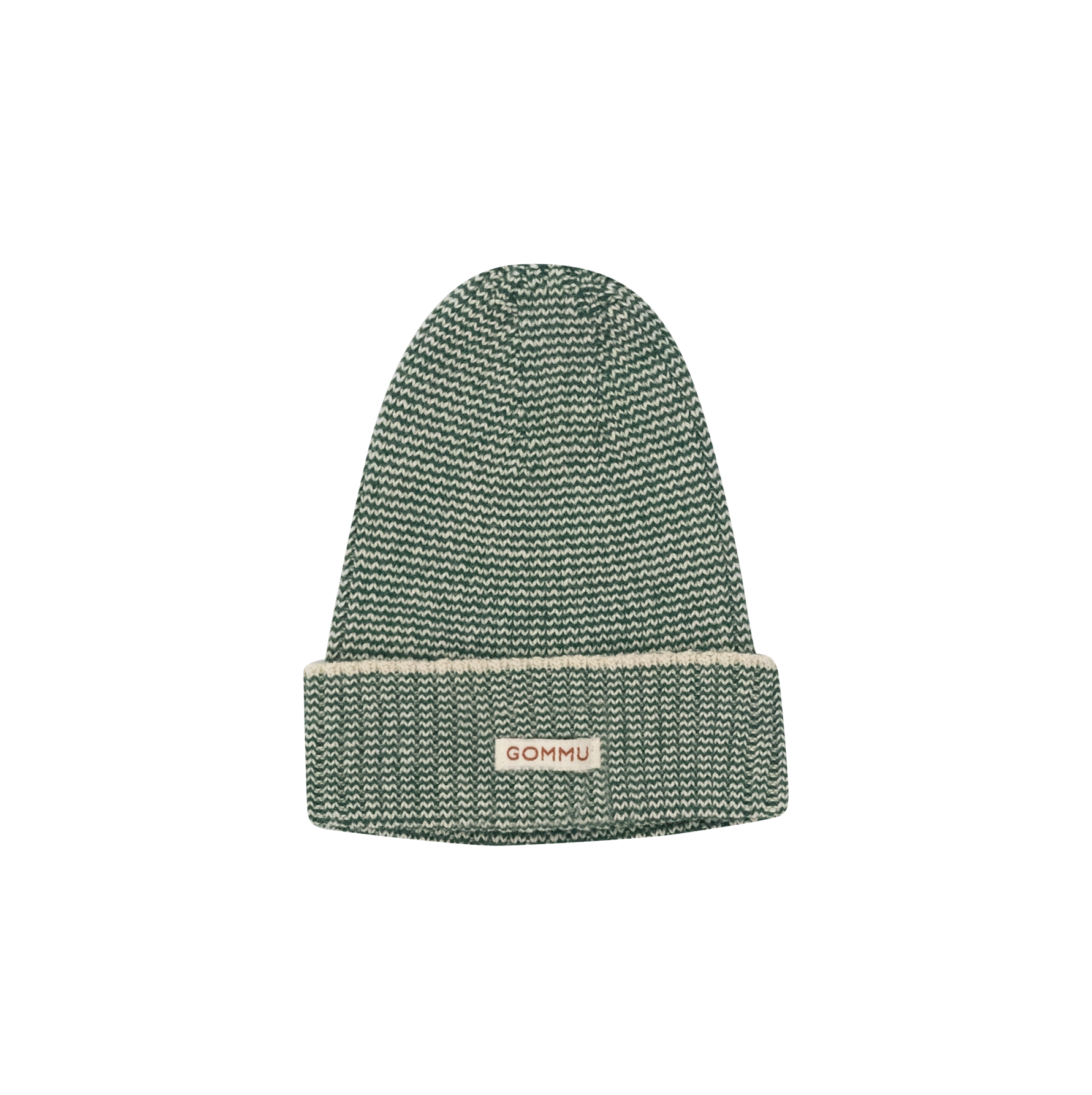 Gommu Micro Stripes Beanie in soft green / sand