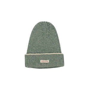 Gommu Micro Stripes Beanie in soft green / sand