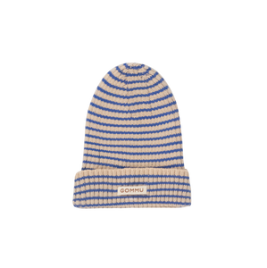 Gommu French Stripes Beanie in light cream / blue