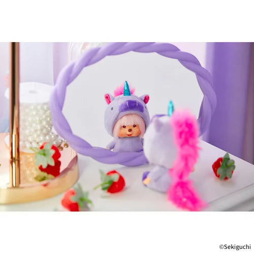 新到着 Monchhichi 475 Shinako Wataame-chan Unicorn Plush Keychain ぬいぐるみ