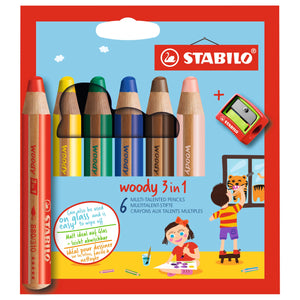 Stabilo Woody 3 In 1 Pencils Set of 6 With Sharpener