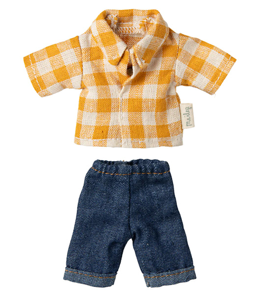 Maileg Dad Mouse Yellow Gingham