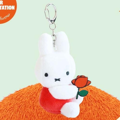 Plush Miffy Keychain (red with red rose)