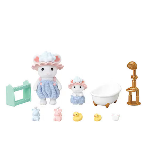 Calico Critters Bath Time Bubble Siblings