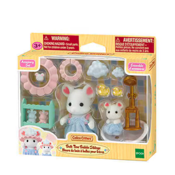 Calico Critters Bath Time Bubble Siblings