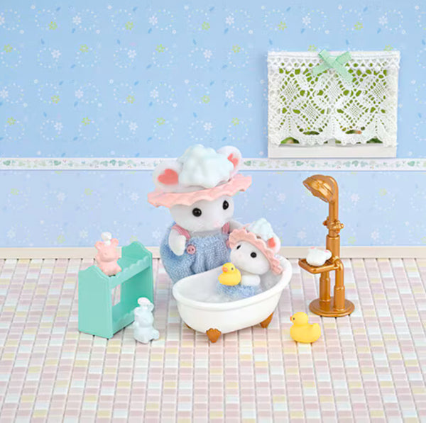 Calico Critters Bath Time Bubble Siblings