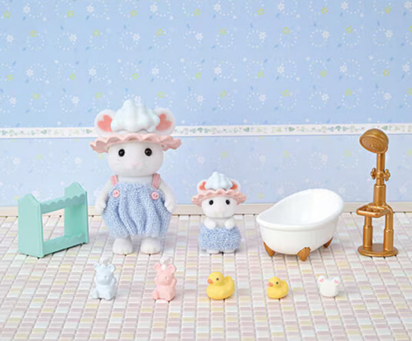 Calico Critters Bath Time Bubble Siblings