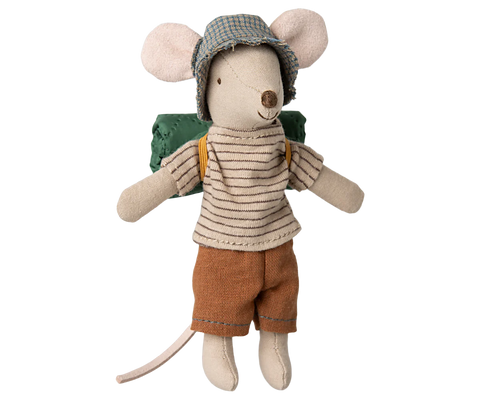 Hiker Mouse Brother in Thin Stripes (with magnet hands) by Maileg